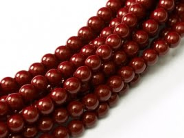 2mm Czech Glass Pearls - Cranberry