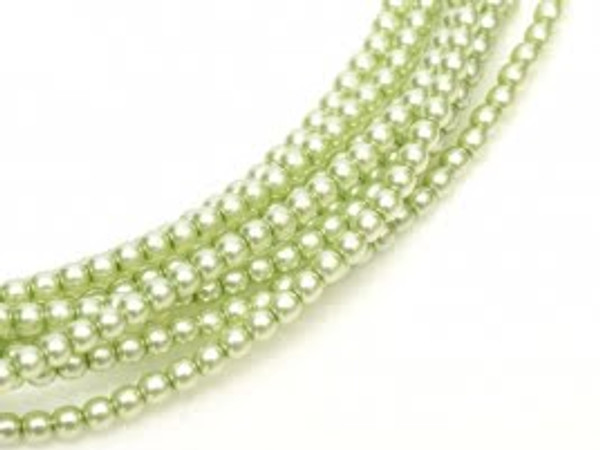 2mm Czech Glass Pearls - Creme Mint