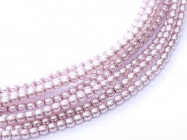 2mm Czech Glass Pearls - Lilac Pink