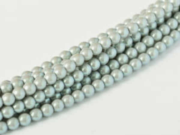 2mm Czech Glass Pearls - Shell Smoked Silver