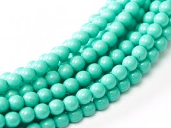 2mm Czech Glass Pearls - Turquoise Blue