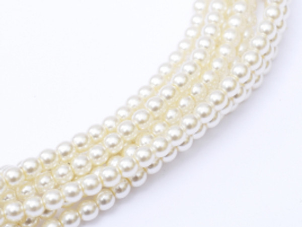 2mm Czech Glass Pearls - Bridal White