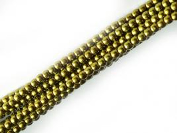 2mm Czech Glass Pearls - Green Olive