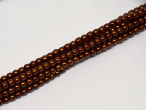 2mm Czech Glass Pearls - Copper Bronze