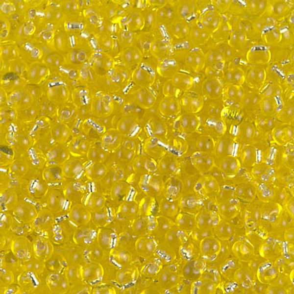 2.8mm Drop Bead - #6 Yellow Transparent SIlver Lined