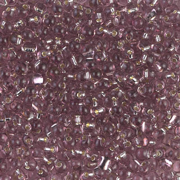 2.8mm Drop Bead - #12 Smoky Amethyst Transparent Silver Lined