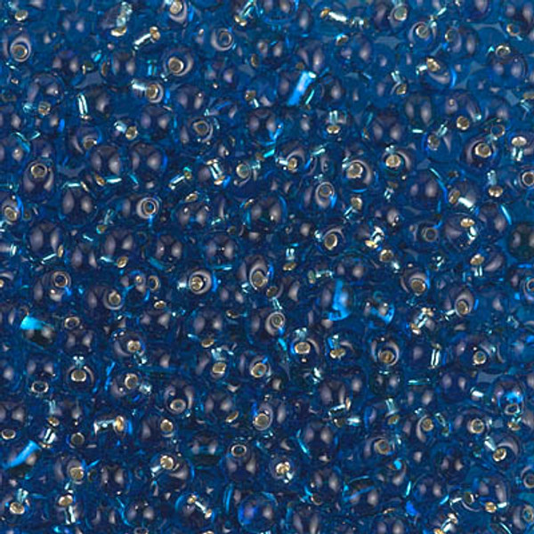 2.8mm Drop Bead - #25 Capri Blue Transparent Silver Lined