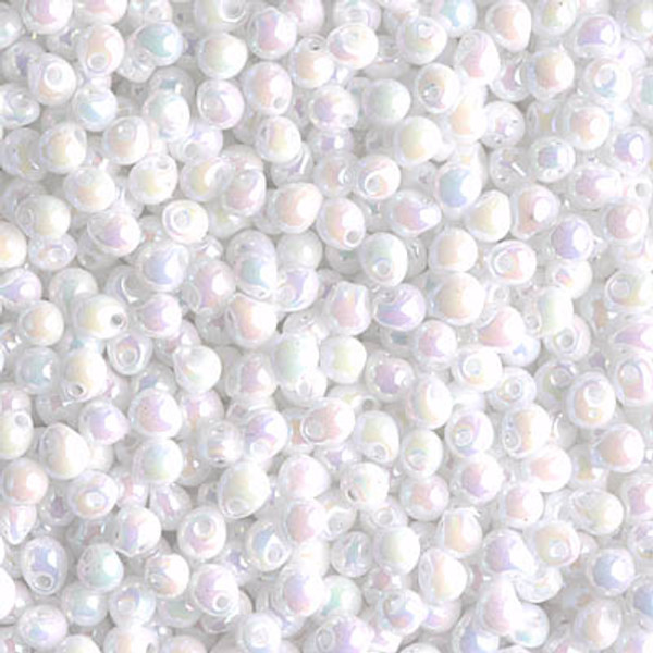 2.8mm Drop Bead - #471 White Pearl Rainbow