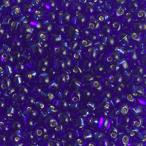 Drop Bead - #20 Cobalt Blue Transparent Silver Lined
