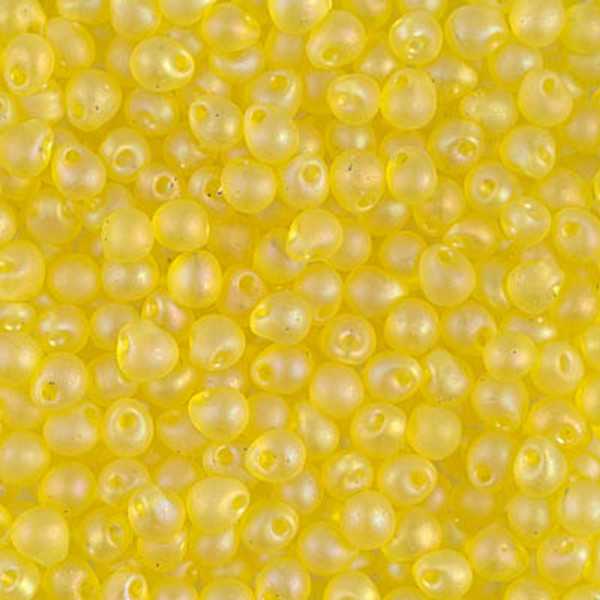 Drop Bead - #136FR Yellow Transparent Rainbow Matte