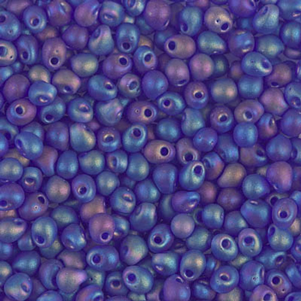 Drop Bead - #151FR Cobalt Transparent Rainbow Matte