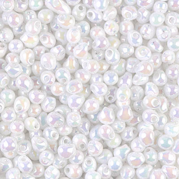 Drop Bead - #471 White Pearl Rainbow