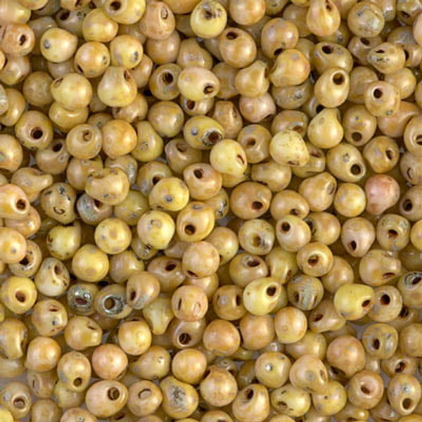 Drop Bead - #4512 Yellow Picasso Opaque