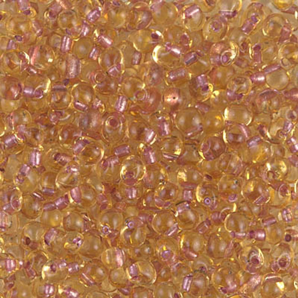 Drop Bead - #F41 Light Topaz / Rose Inside Color Lined Sparkle