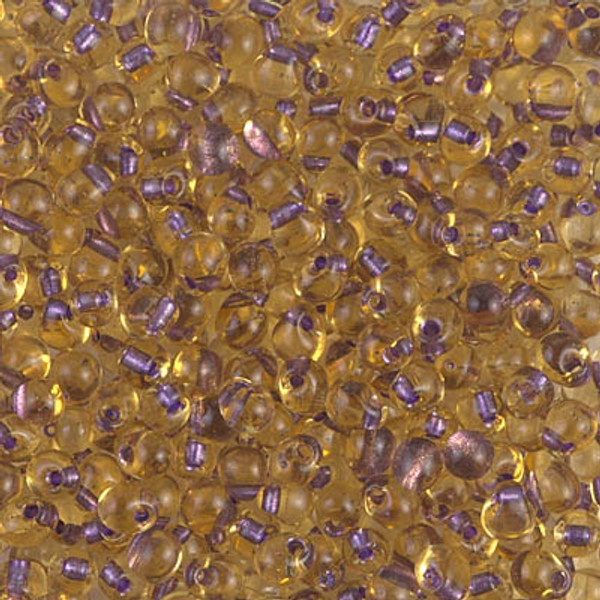 Drop Bead - #F42 Light Topaz / Amethyst Inside Color Lined Sparkle