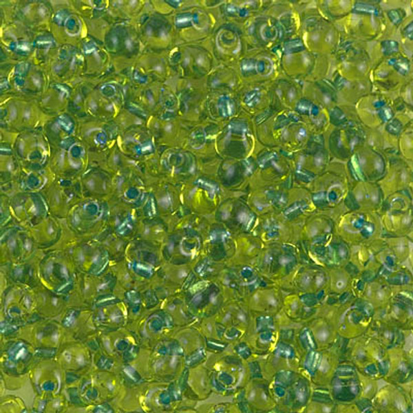 Drop Bead - #F44 Chartreuse / Green Inside Color Lined Sparkle