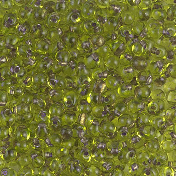 Drop Bead - #F45 Chartreuse / Bronze Inside Color Lined Sparkle