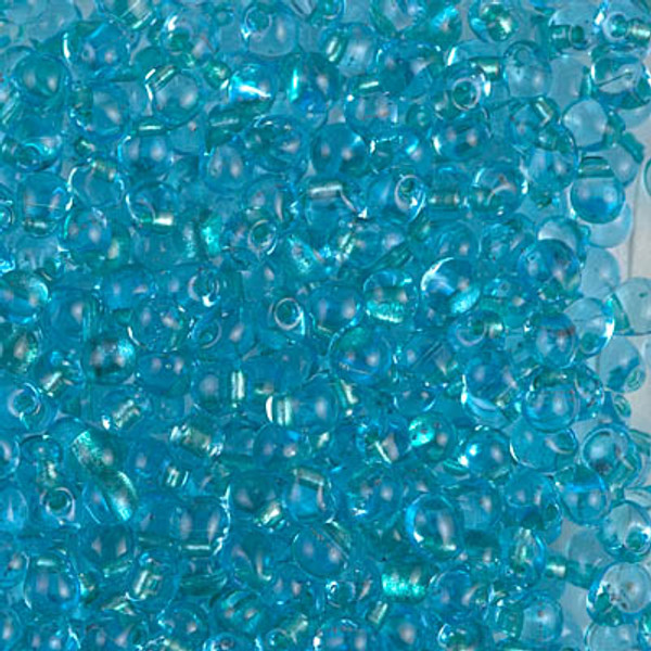 Drop Bead - #F46 Aqua / Aqua Green Inside Color Lined Sparkle