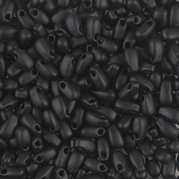 Long Drop Bead - #0401F Black Opaque Matte