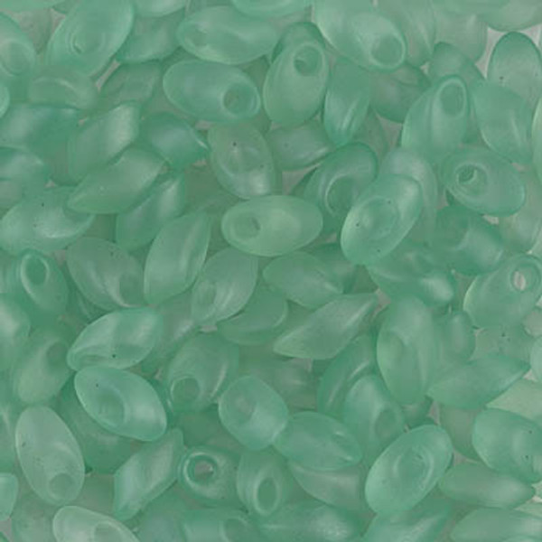 Long Magatamas - #2104F Sea Glass Green Matte