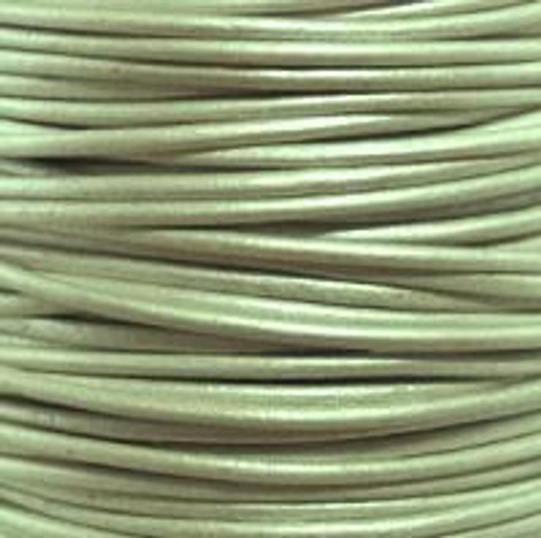 Round Leather Cord, 1.0mm: Metallic Shell
