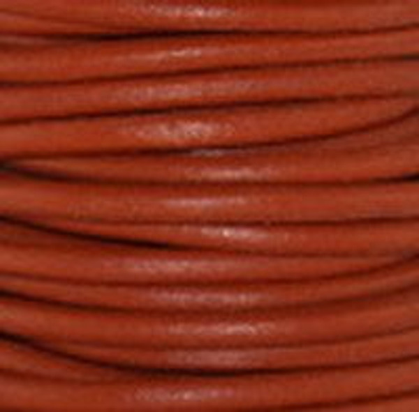 Round Leather Cord, 1.5mm: Turkey Red