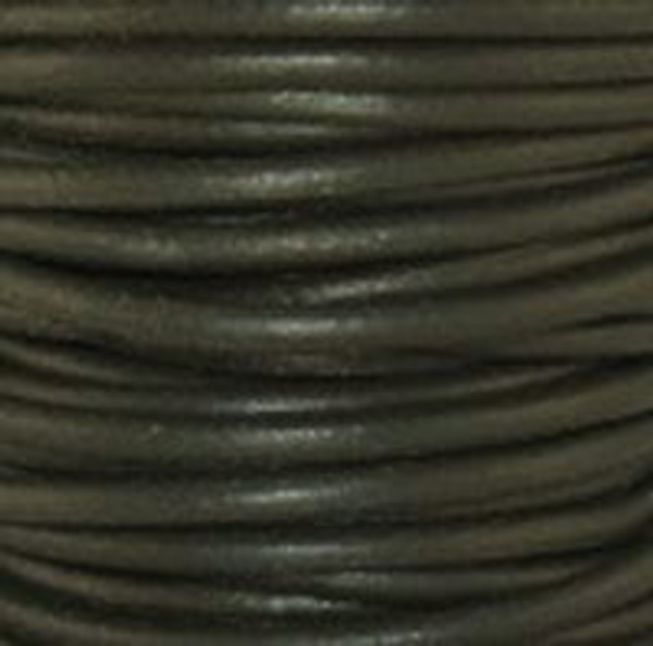 Round Leather Cord, 1.5mm: Hunter