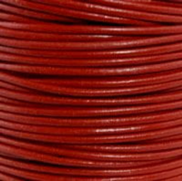 Round Leather Cord, 1.5mm: Brick Red