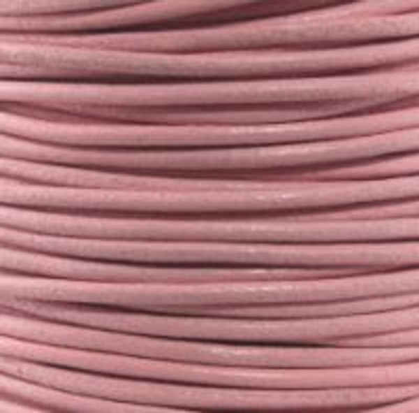 Round Leather Cord, 1.5mm: Light Pink