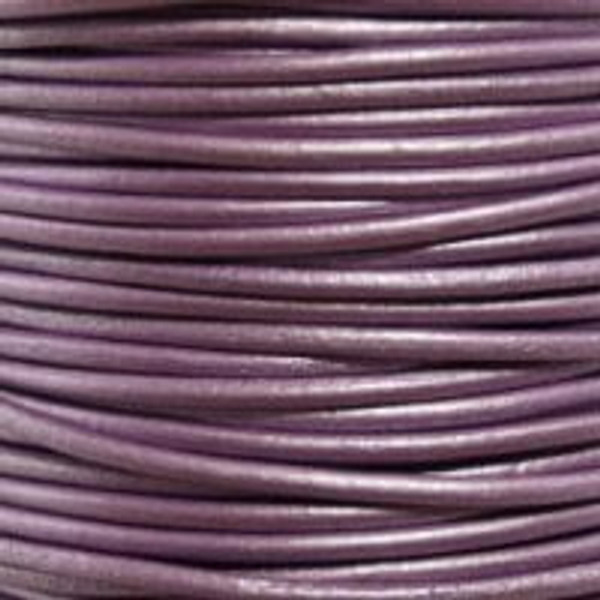 Round Leather Cord, 1.5mm: Metallic Chandni