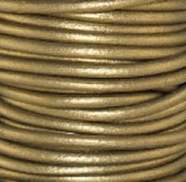 Round Leather Cord, 1.5mm: Metallic Tota
