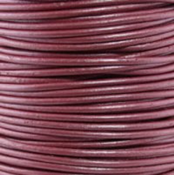 Round Leather Cord, 1.5mm: Metallic Fruit Punch