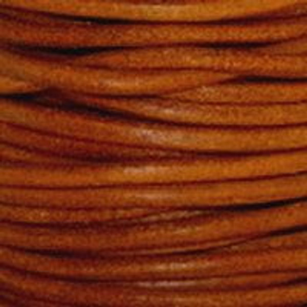 Round Leather Cord, 1.5mm: Natural Orange