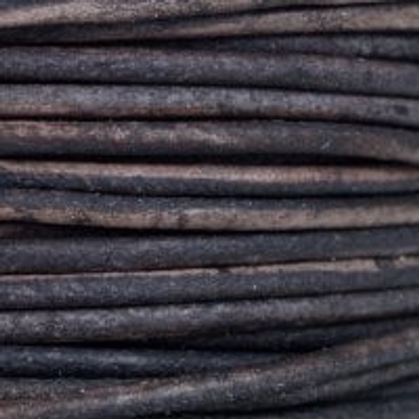 Round Leather Cord, 1.5mm: Natural Grey
