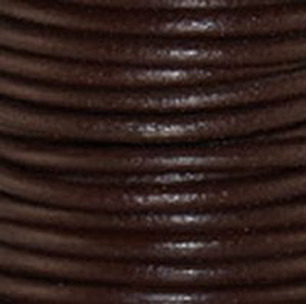 Round Leather Cord, 2.0mm: Red Brown