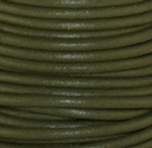 Round Leather Cord, 2.0mm: Mehandi