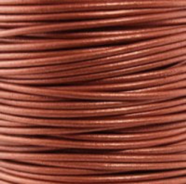 Round Leather Cord, 2.0mm: Metallic Copper