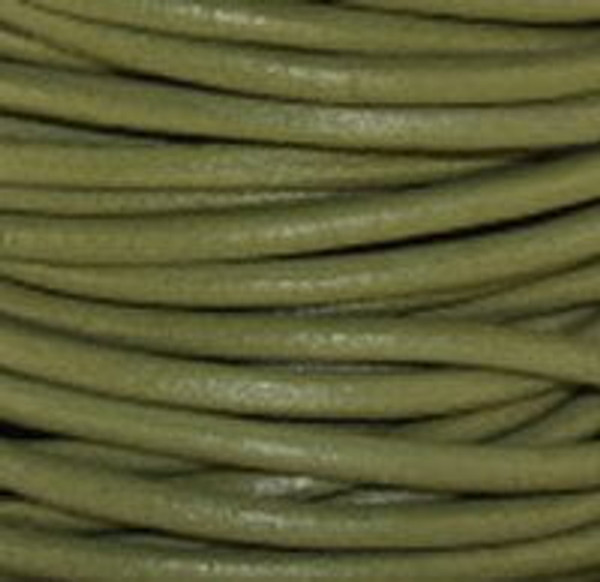 Round Leather Cord, 2.0mm: Absinth