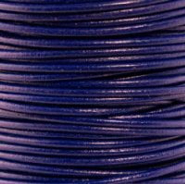 Round Leather Cord, 2.0mm: Royal Blue