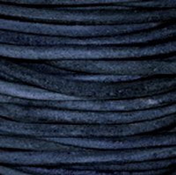 Round Leather Cord, 2.0mm: Natural Blue