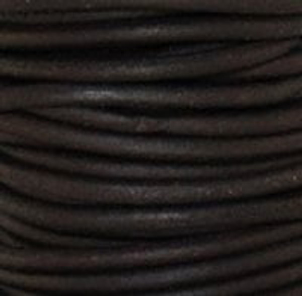 Round Leather Cord, 2.0mm: Natural Dark Brown - Bello Modo