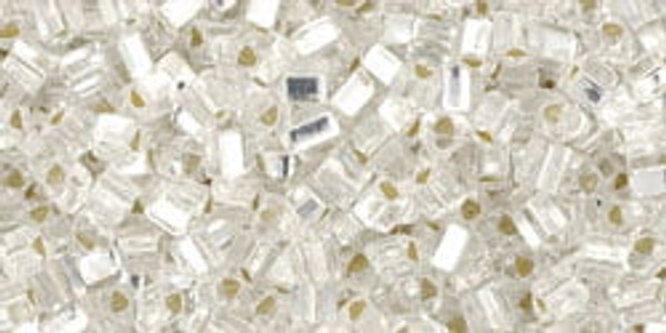 11/0 Triangle Bead - #0021 Clear Transparent Silver-Lined