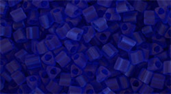 11/0 Triangle Bead - #0008F Dark Sapphire Transparent Matte