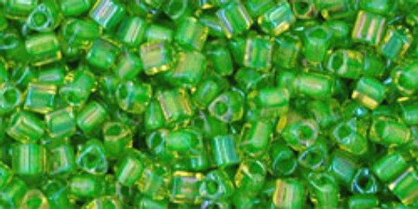 11/0 Triangle Bead - #0306 Jonquil / Shamrock Inside Color Lined