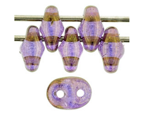 SuperDuo Bead - #14496 Gold Amethyst Transparent Luster