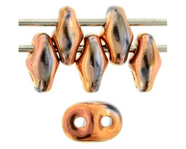 SuperDuo Bead - #B27133 Jet - Capri Gold