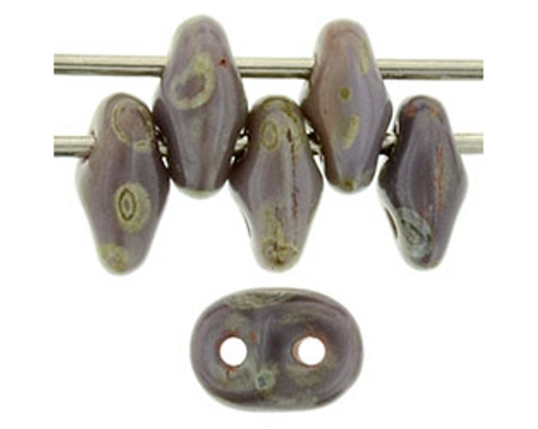SuperDuo Bead - #T23020 Light Amethyst Opaque - Picasso