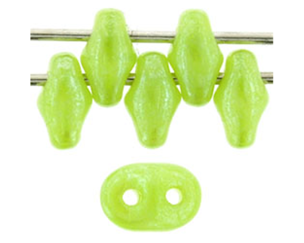 SuperDuo Bead - #L51010 Milky Dark Peridot Luster