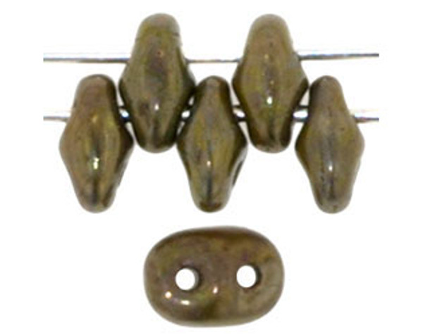SuperDuo Bead - #BT5342 Olive - Bronze Picasso