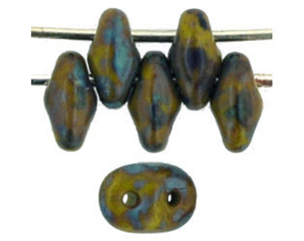 SuperDuo Bead - #T5342 Olive Opaque - Picasso